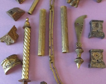Lot of 15 Different Antique and Vintage Clock Case/Furniture Ornaments Stk# 444