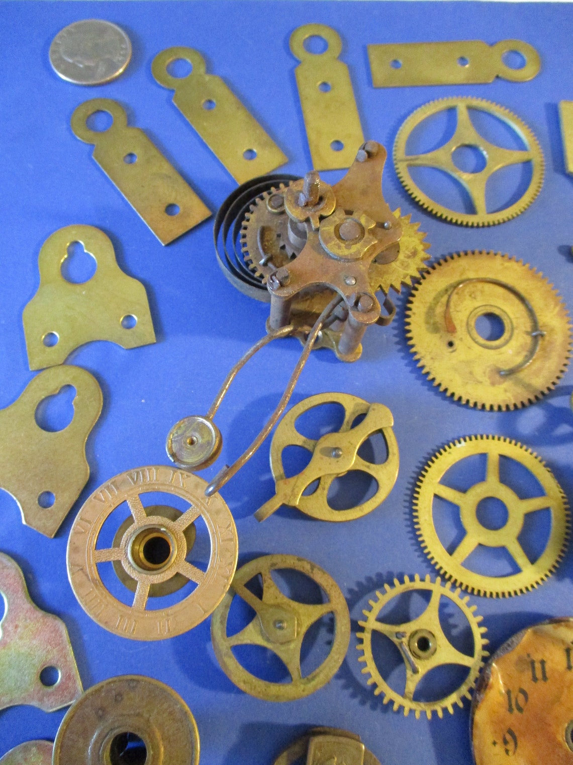 56 Antique Solid Brass and Steel Clock Parts for your Clock Etsy