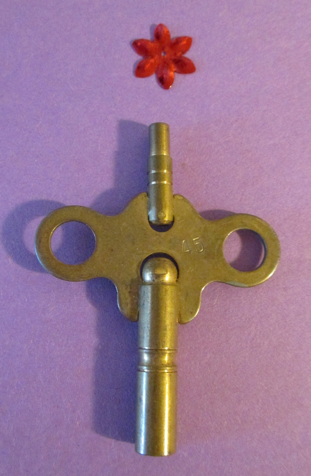 Antique Double Sided Brass Clock Key Size 4 / 3.25 Swiss / 3.2 Etsy