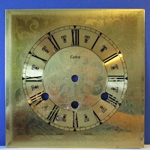 Fancy Shiny Thick Pressed Solid Brass Eska Clock Dial for your Clock Projects - Art Stk# 138