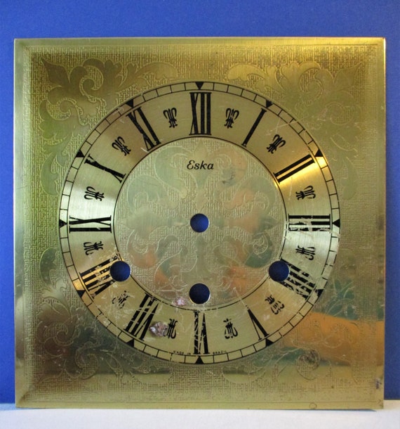 Fancy Shiny Thick Pressed Solid Brass Eska Clock Dial for your Clock Projects - Art Stk# 138