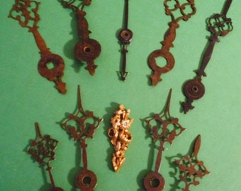 9 Antique Fancy French Vienna Style Single Clock Hands  - Stk # 493