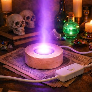 395nm UV LEDライトベースディスプレイ（ウランガラス、ブラックライト装飾、蛍光透明クリスタル、樹脂アート用）| USB電源