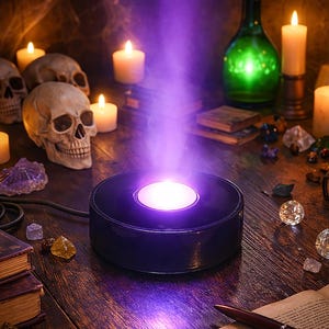 UV LED ブラックライト ディスプレイベース 395nm、ウランガラス用 USB 木製スタンド、透明 UV 反応性クリスタル、蛍光装飾 - ブラックグロス