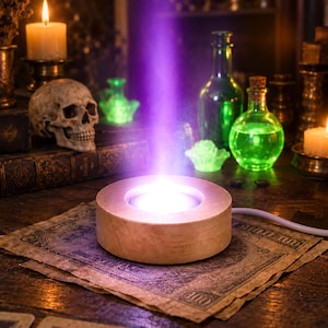 Uranglas-Schwarzlicht-Displaybasis, 395-nm-LED-Lichtständer, UV-fluoreszierende transparente Kristalle und Glaskugeln