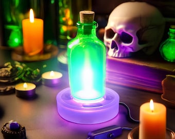 Round Dimming 395nm LED UV Acrylic Light Display Base for Uranium Glass, Translucent Minerals, Resin Art, Fluorescent Glass | USB Powered