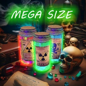 MEGA-Sized Vial of Crushed Uranium Sea Glass, UV 395/365nm Reactive Blue & Green Uranium, Crushed Cadmium Glass, Curiosities/Oddities l