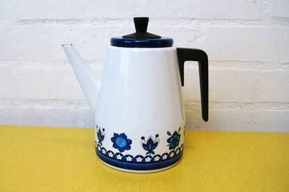 Vintage enamel coffee pot | Etsy