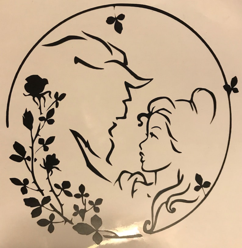 Disney Beauty and the Beast Decal / Disney Car Decal / Window Etsy