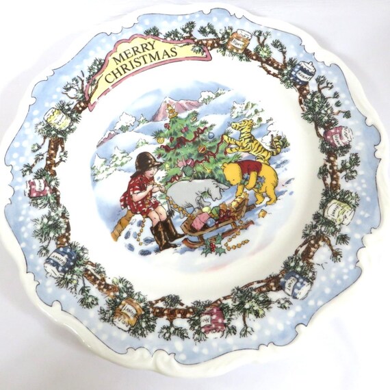 【Christmas Sale】ロイヤルドルトン Pooh プレート Disney Winnie the Pooh and Friends Holiday Christmas Dinner Plates