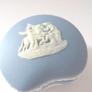 Wedgwood blue Jasperware  bean shaped Trinket Box