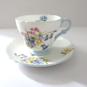 Vintage Shelley Bone China Wildflower coffee  Cup & Saucer