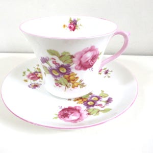 Shelley Pink Rose  bone china Teacup and Saucer