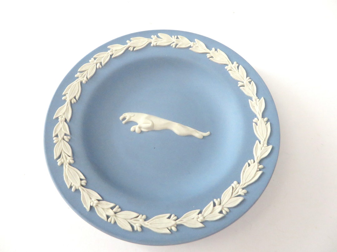 Wedgwood Jasperware Jaguar Car Mascot Vintage Pin Dish Blue Etsy