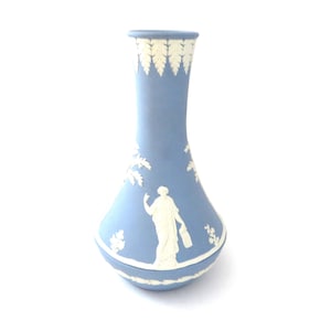 Wedgwood Jasperware tall  Blue Bud Vase