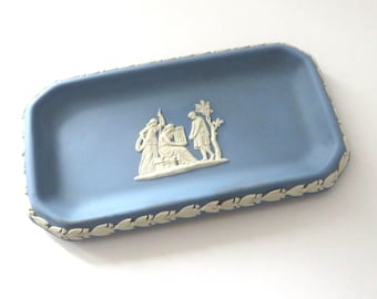 Wedgwood Blue Jasperware 1960's Pin Dish