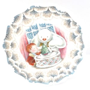 The Snowman Plate and the  Christmas Cake by Royal Doulton