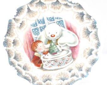 The Snowman Plate and the  Christmas Cake by Royal Doulton