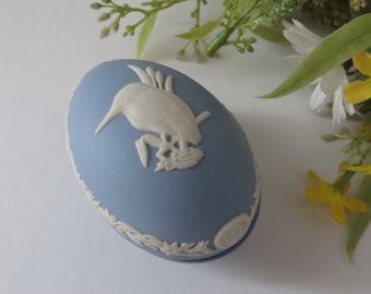 Wedgwood Jasperware Kingfisher blue egg shape trinket box, Blue Jasperware, Easter egg, Ceramic egg, Gift for him, Bird lover , English bird
