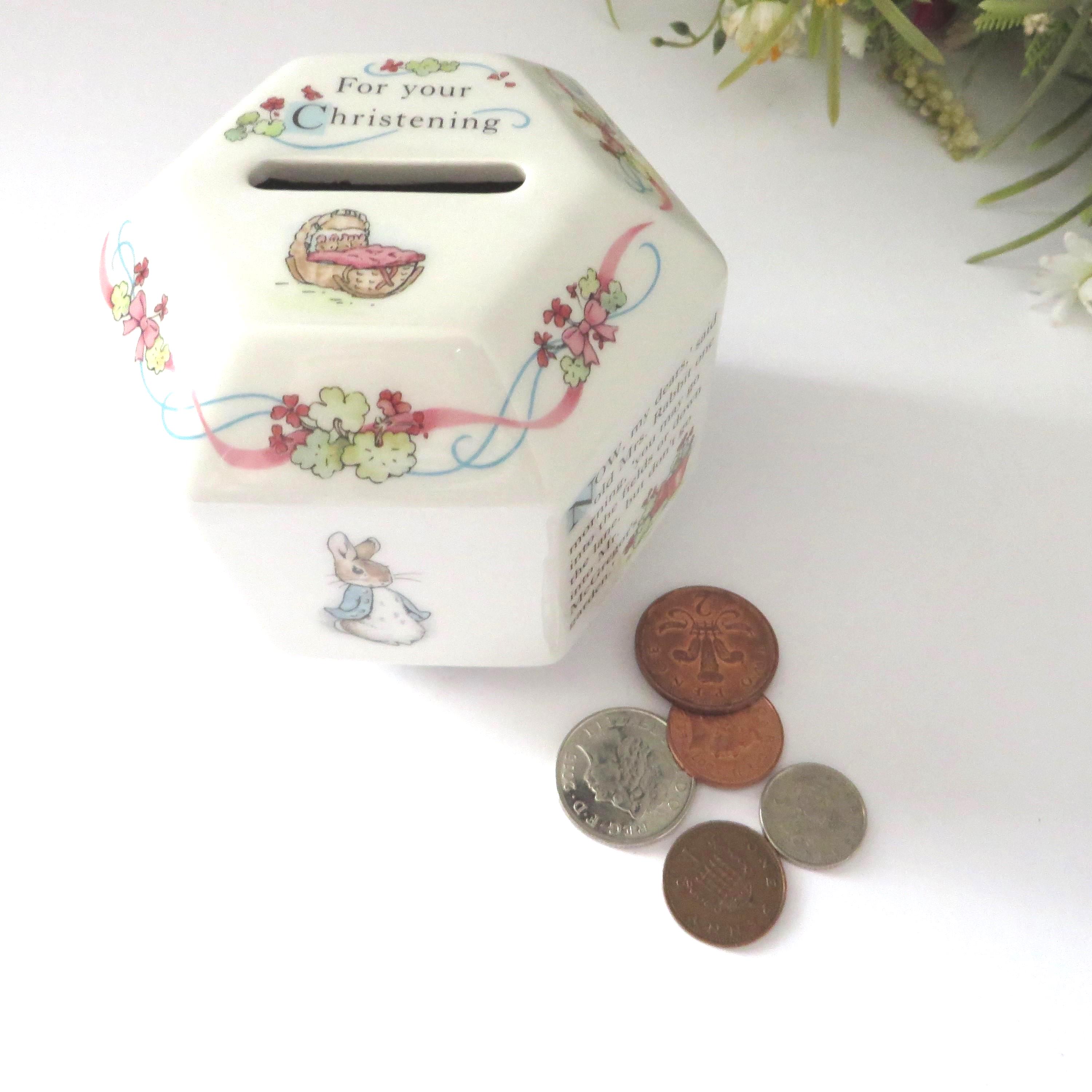 ビアトリクス・ポター作 ピーターラビット貯金箱 ウェッジウッド製 