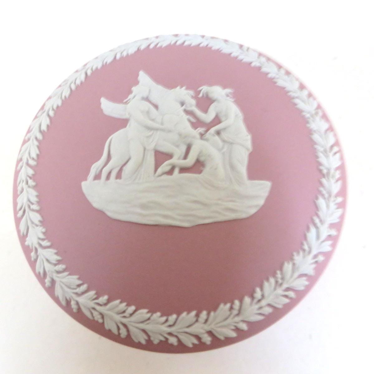 ウェッジウッド ジャスパーウェア ピンク 小物入れ、英国製ジャスパー