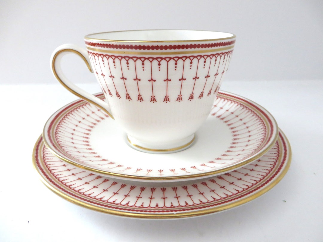 Spode Kensington 1970's Tea Trio Teacup and Saucer Red Etsy