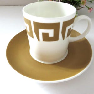 Vintage Wedgwood Susie Cooper Keystone Old gold Coffee Cup and Saucer