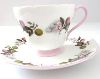 Shelley Apple Blossom 1950's bone china  Teacup & Saucer