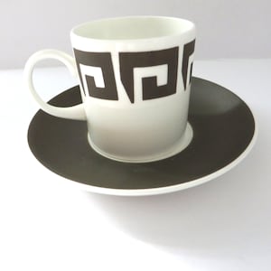 Susie Cooper Wedgwood Green Keystone Coffee Cup and Saucer
