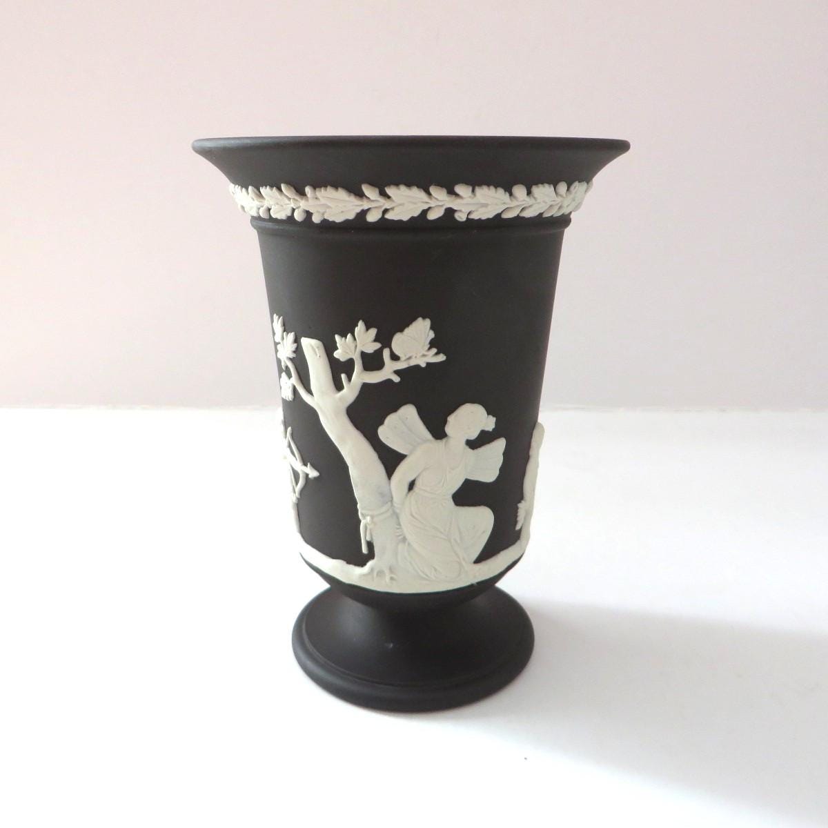 Wedgwood 1970's black Jasperware Vase