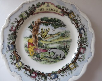 Winnie the Pooh the Rescue vintage 1980's plate, Pooh Bear, New Baby gift, Wall plate, Gift for a child, Baby keepsake