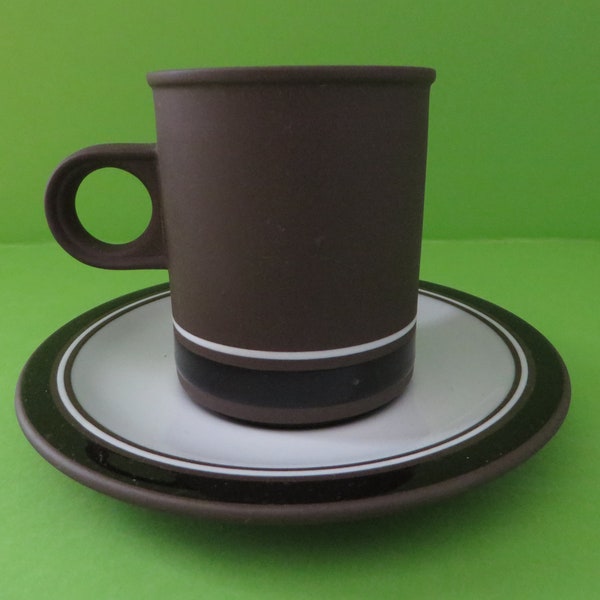 Hornsea Pottery Contrast  1970's Coffee cup and saucer, English Pottery, Hornsea coffee cup, Hornsea Contrast, Espresso cup, Rustic pottery