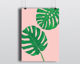 A4 Monstera Deliciosa leaf print