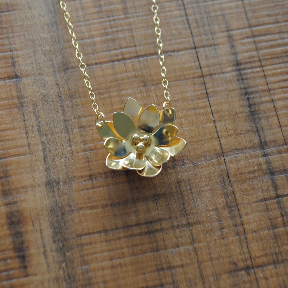 Water Lily Necklace Gold Vermeil & Recycled Silver Etsy