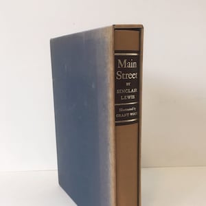 Main Street by Sinclair Lewis. Vintage Satirical Novel. Beloved Domestic Fiction  Novel. Illustrated American Classic.