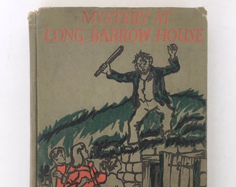 Mistério em Long Barrow House: romance infantil raro, primeira edição de 1960