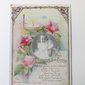 Antique Brooklyn New York « Nostrand Avenue berceau Roll » anniversaire carte de certificat.
