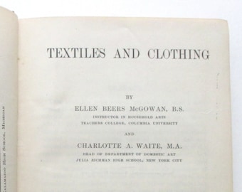 1920s Clothing and Textiles Antique / Vintage Book