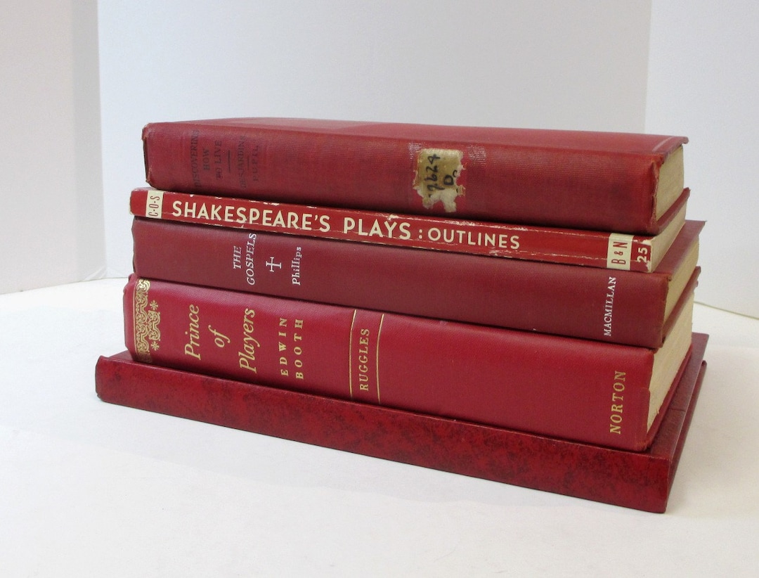 Bright Red Instant Library. Collection of Vintage Books for the ...