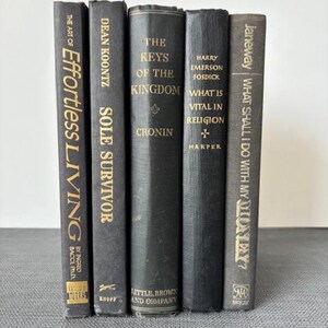 Black and Gold Vintage Book Collection: Instant Library Decor image 2