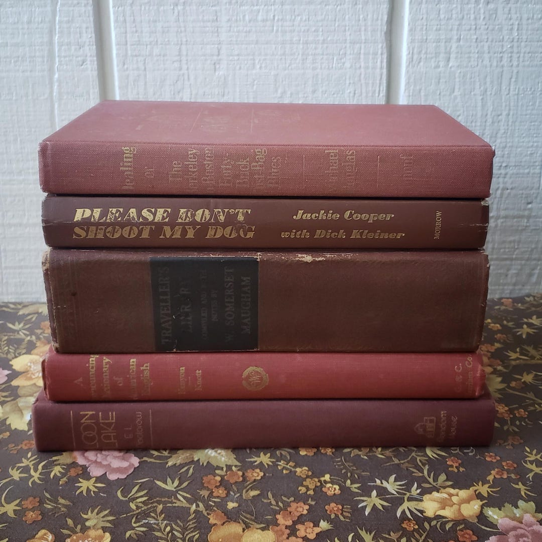 Red/rust Books Set of Rust Orange and Brick Red Colored Vintage Books. Instant Library ...