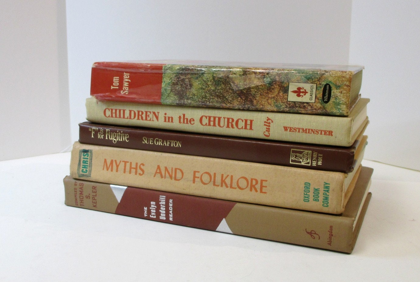 Beige, Tan, Rust and Brown Collection of Vintage Hardcover Books for Adventurous Readers and Savvy Decorators. Book set. Books by the foot.