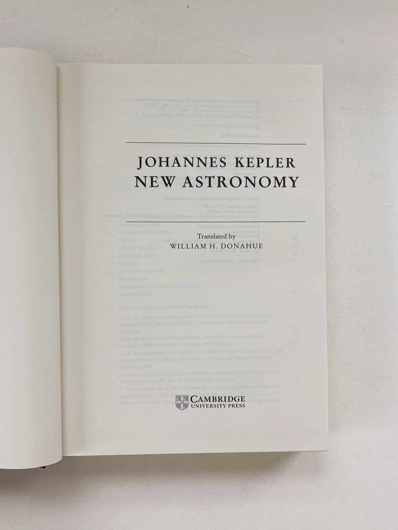 Astronomia Nova: Kepler, Johannes, Donahue, William: 9781888009477