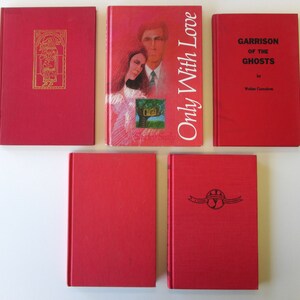 Bright Red Collection of Vintage Books for the Adventurous Reader or Clever Decorator. Instant Library. Books by the inch. image 4