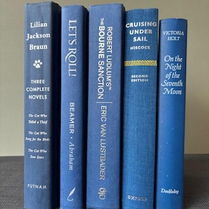 Vintage Blue Book Set: Shabby Chic Decor Collection
