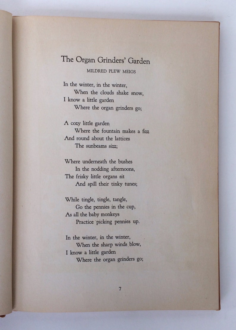 The Organ Grinders' Garden. Antique Compilation of Poems Etsy