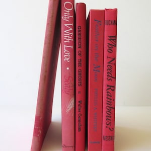 Bright Red Collection of Vintage Books for the Adventurous Reader or Clever Decorator. Instant Library. Books by the inch. image 3