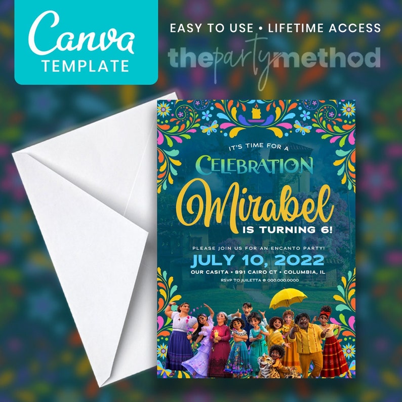 Encanto • Invitation Canva Template • Lifetime Access 