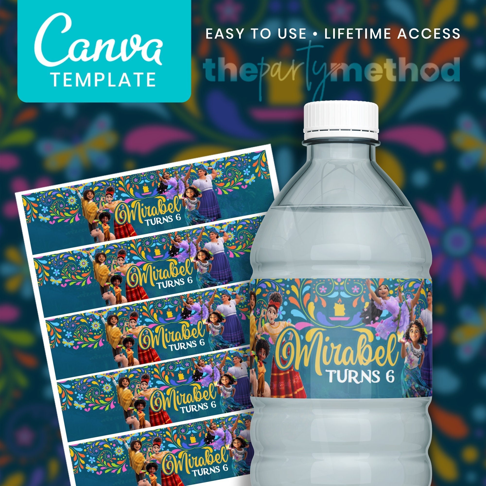 24pcs Custom Disney Encanto Theme Water Bottle Labels Encanto