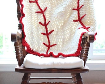 Pattern ONLY: Crochet Baseball Blanket